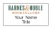 Barnes & Noble Booksellers white rectangle beveled edge name tag sample